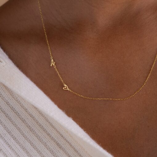 Initial Heart Necklace A Timeless Symbol of Love and Connection - Image 3
