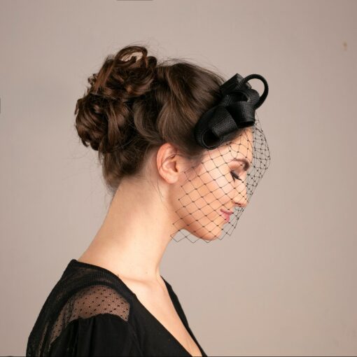 Enchanting Bridal Headpiece Birdcage Veil and Fascinator for a Timeless Wedding - Image 2