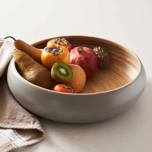 Fruitful Elegance Spun Bamboo Bowl for Kitchen Counter, Serving, and Display - Image 2