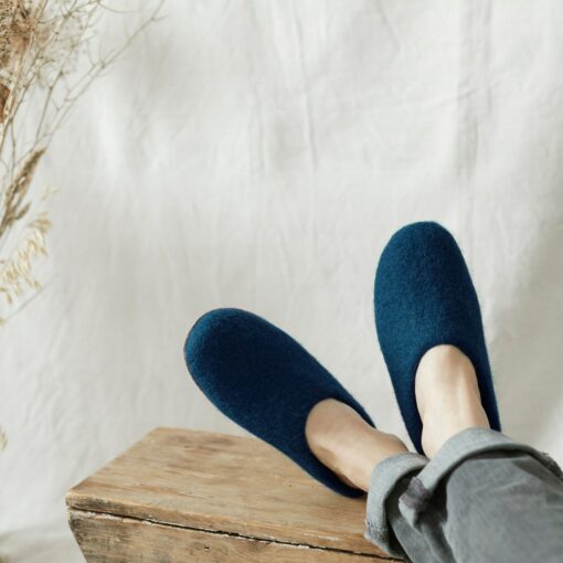Cozy Comfort Fair Trade Eco Felt Mule Slippers with Suede Sole - Image 6