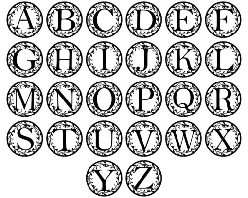 Exquisite Metal Circle Monogram with Vines A Timeless Symbol of Love and Unity - Image 4