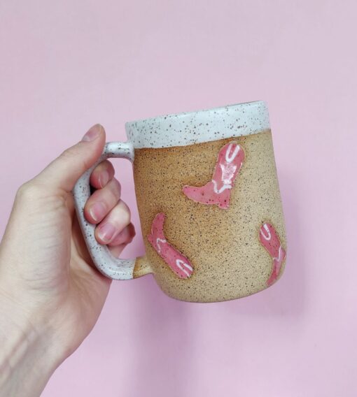 Saddle Up with the Handmade Ceramic Cowboy Boot Mug A Wild West Twist to Your Morning Brew - Image 3