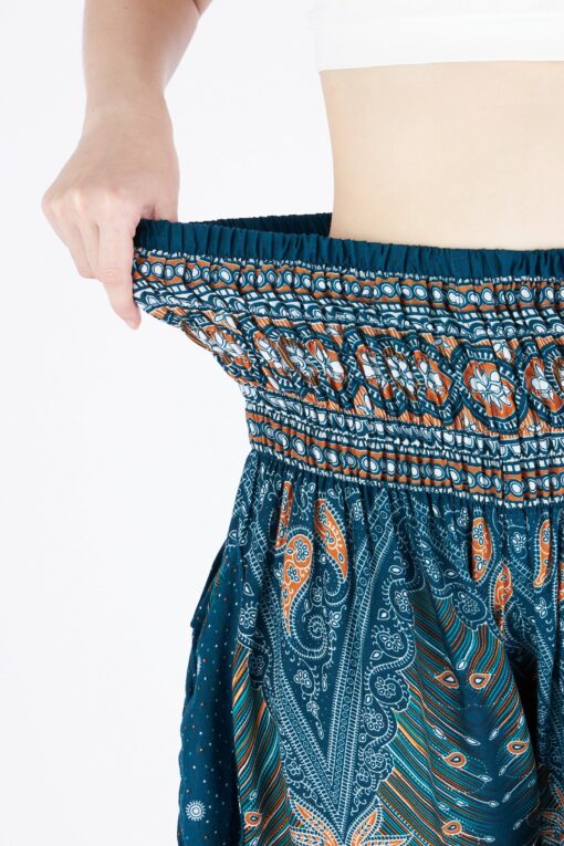 Smocked Waist Boho Pants Hippie Bohemian Style Trousers for Yoga, Aladdin, and Thai Wear - Image 5