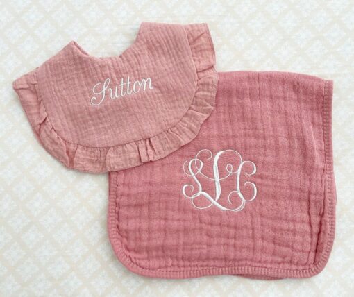 Personalized Embroidered Ruffle Bib A Cherished Keepsake for Your Little Princess - Image 6