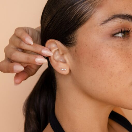 Sparkling Elegance Caitlyn Minimalist's Diamond Climber Earrings for Everyday Radiance - Image 5