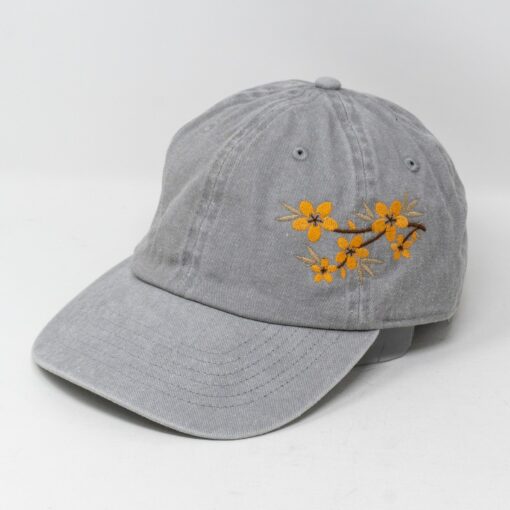Embroidered Floral Baseball Cap Summery Washed Cotton Hat with Holiday Hues - Image 5
