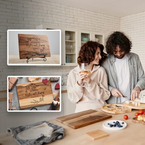 Personalized Walnut Cutting Board A Timeless Wedding or 5th Anniversary Gift - Image 3