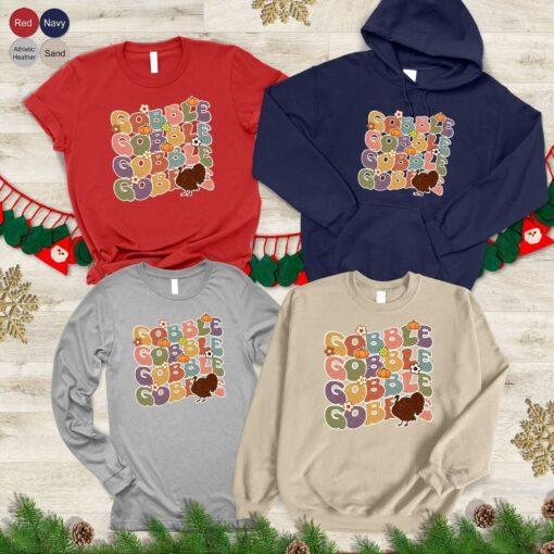Gobble 'Til You Wobble The Ultimate Thanksgiving Sweatshirt for Family Festivities - Image 4