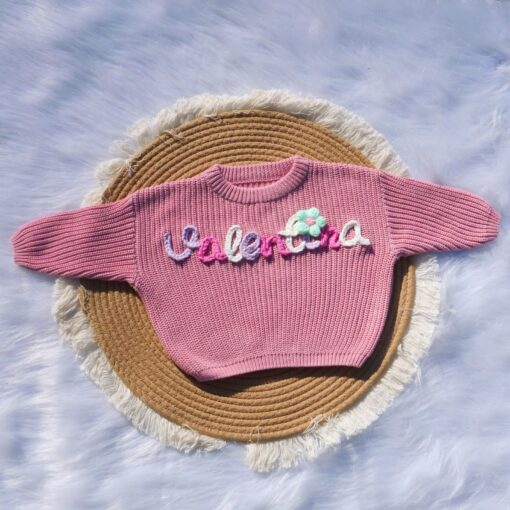 Personalized Baby Sweater Embroidered Name, Perfect Gift for Baby Showers and Birthdays - Image 3