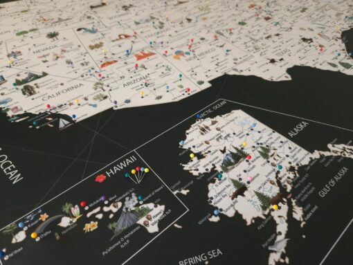 Discover the USA Personalized Travel Map with National Parks, Landmarks, and Push Pins - Image 3
