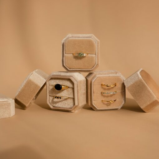 Caitlyn Minimalist's Square Velvet Jewelry Box Timeless Elegance for Your Precious Treasures - Image 4