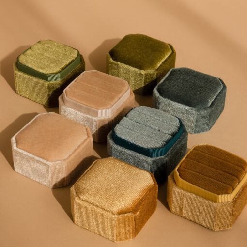 Caitlyn Minimalist's Square Velvet Jewelry Box Timeless Elegance for Your Precious Treasures - Image 5