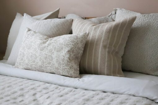 Aria Beige Print Cushion 50x30 with Feather Pad Elevate Your Home Decor with Comfort and Style - Image 2