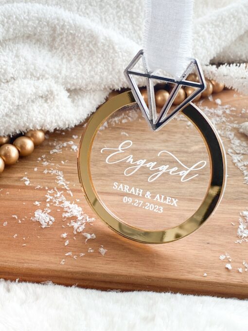 Celebrate Your First Christmas Engaged Personalized Ornament for Newly Engaged Couples - Image 2