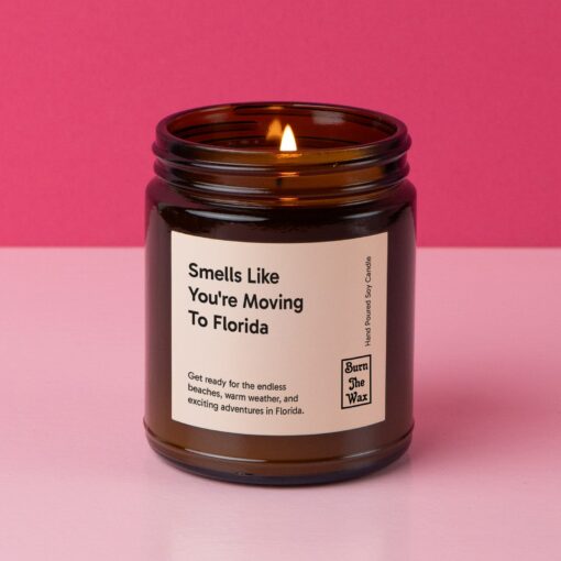 Personalized "Smells Like You're Moving to Florida" Soy Candle A Warm Welcome to Sunshine and New Beginnings - Image 3