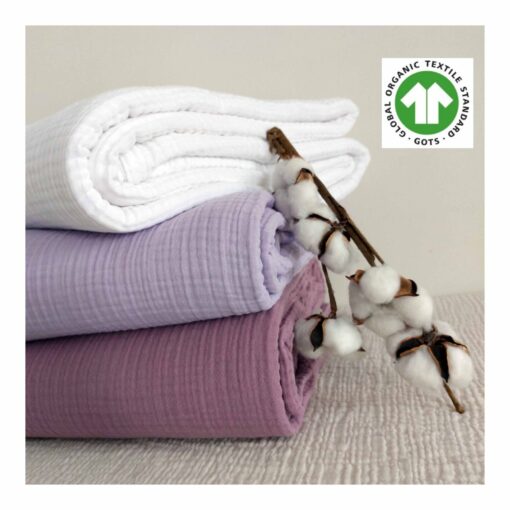 Lilac Dream Pure Cotton Gauze Throw for Cozy Comfort - Image 3