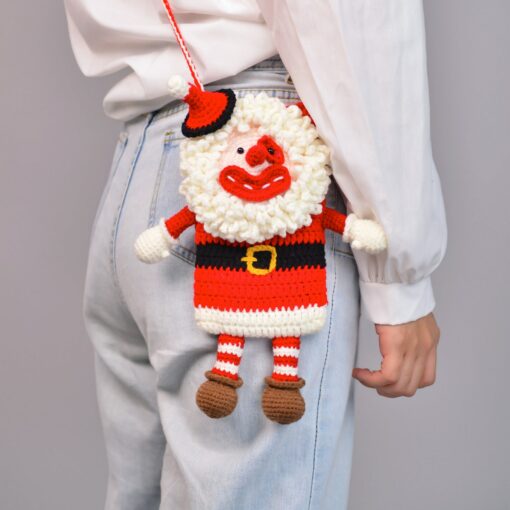 Handmade Crochet Clown Phone Bag A Quirky and Unique Gift for Her - Image 4