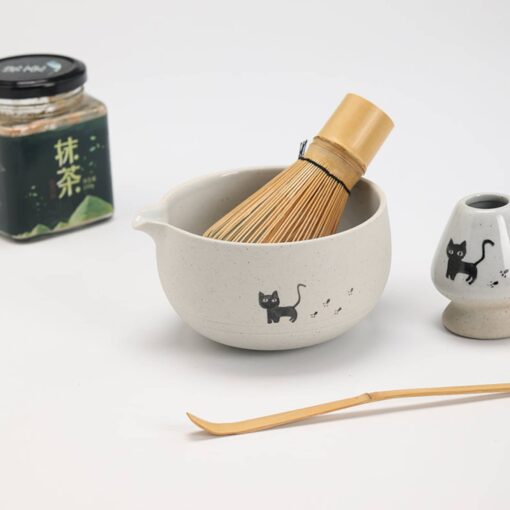 Enchanting Black Cat Matcha Bowl A Feline-tastic Tea Ceremony Experience - Image 6