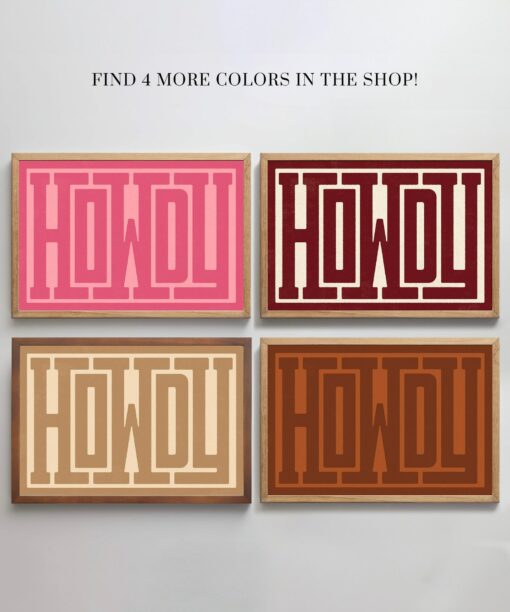 Howdy Typography Art Print Modern Southwestern Wall Decor for a Southern Home - Image 4
