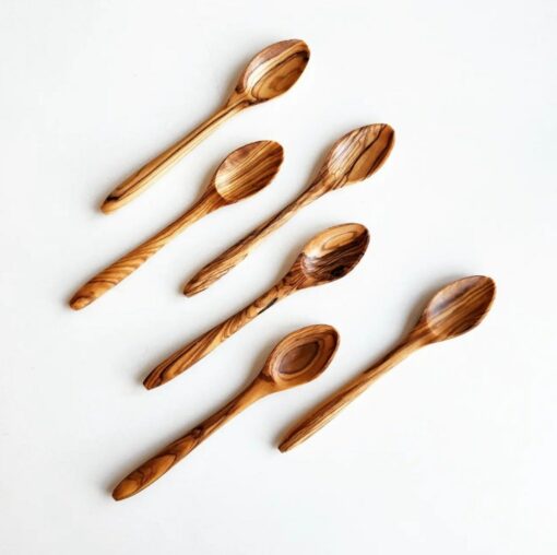 Exquisite Olive Wood Spoons Handcrafted 5.5" Non-Toxic Utensils for Coffee, Tea, and Sugar - Image 4