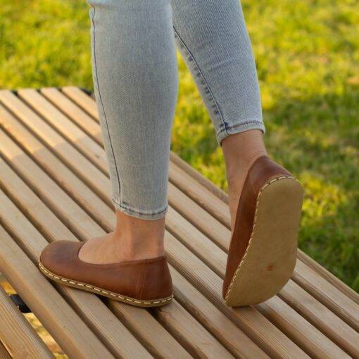Earth Shoe Grounding Barefoot Shoes for Women | Genuine Brown Leather - Image 3
