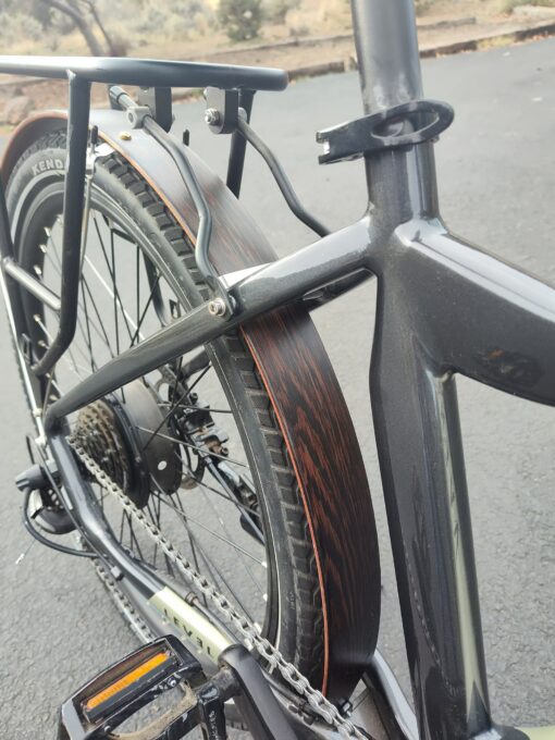 Wenge Wood Bike Fenders Elevate Your Commuter Bike with Handcrafted Elegance - Image 2