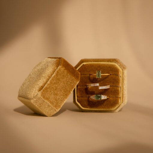 Caitlyn Minimalist's Square Velvet Jewelry Box Timeless Elegance for Your Precious Treasures - Image 3