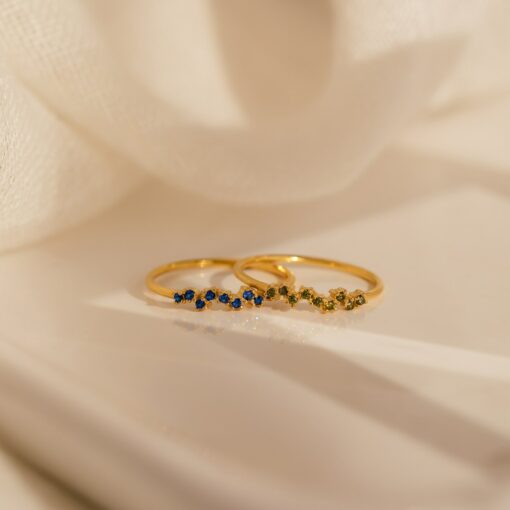 Petite Birthstone Cluster Ring A Cherished Keepsake for Your Loved One - Image 5
