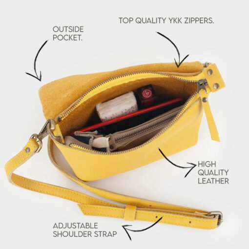 Exquisite Handmade Leather Crossbody Bag Timeless Elegance for Women - Image 4