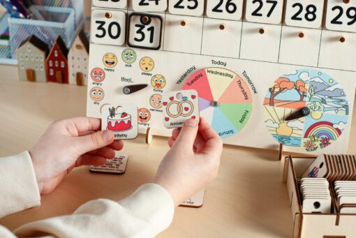 Montessori Calendar A Wooden Learning Adventure for Toddlers and Kids - Image 2