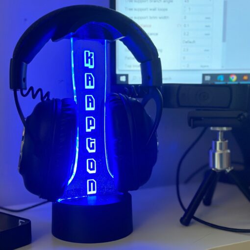 Personalized Gamer's Haven Illuminate Your Gaming Zone with a Custom Headphone Stand and 3D Night Light - Image 4