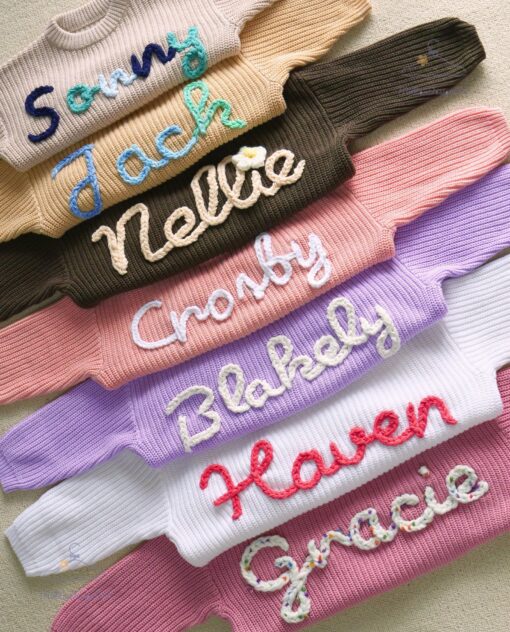 Personalized Baby Sweater Embroidered Name, Perfect for Baby Showers and Christmas - Image 2