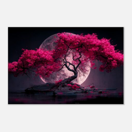 Japanese Cherry Blossom Serenade Under the Full Moon Enhance Your Space with Tranquil Elegance - Image 3