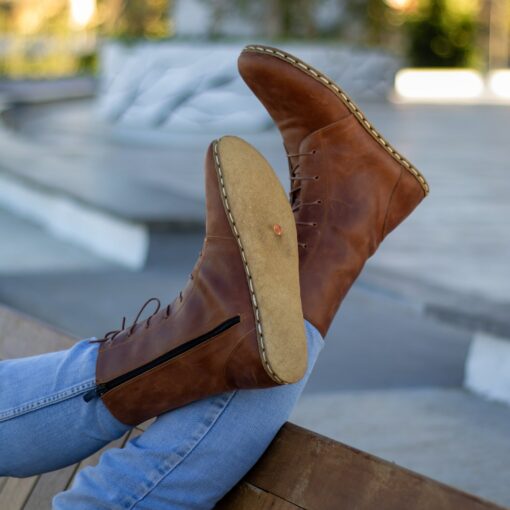 Grounding Brown Boots Experience the Earth's Energy with Every Step - Image 6