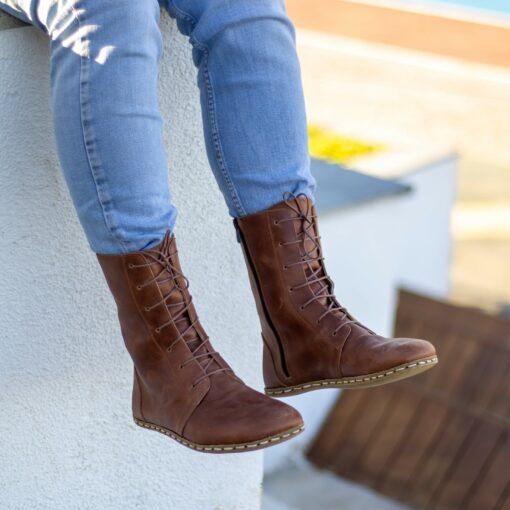 Grounding Brown Boots Experience the Earth's Energy with Every Step - Image 3