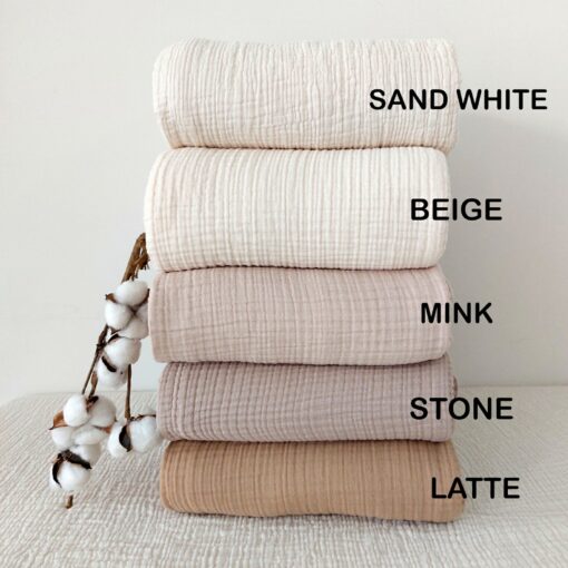 Organic Beige Gauze Throw Breathable, All-Season Comfort for Every Bed Size - Image 2