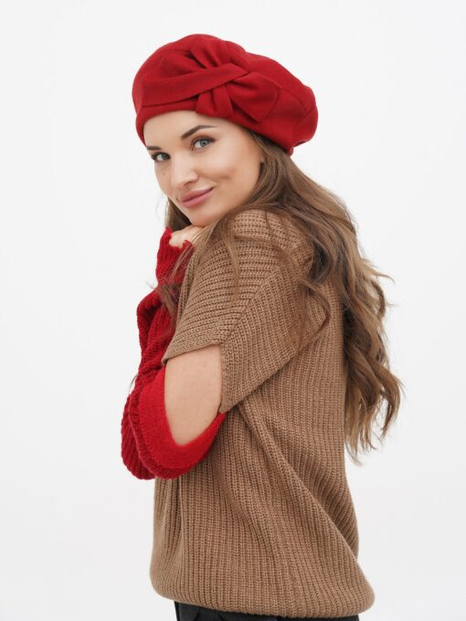 Ravishing Red French Wool Beret A Chic Winter Accessory for Fashion-Savvy Women - Image 5