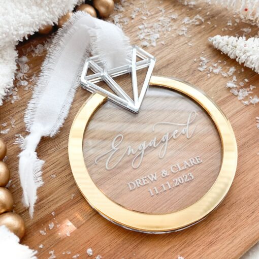 Celebrate Your First Christmas Engaged Personalized Ornament for Newly Engaged Couples - Image 3