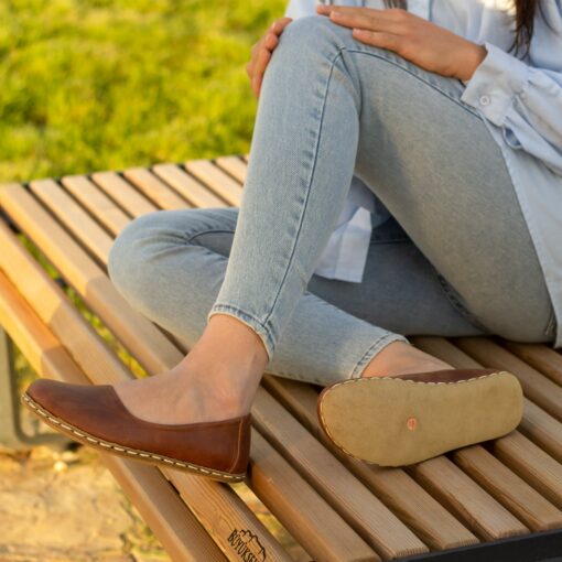 Earth Shoe Grounding Barefoot Shoes for Women | Genuine Brown Leather - Image 4