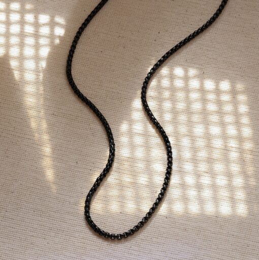 CaitlynMinimalist Men's Black Rolo Chain Necklace Timeless Everyday Jewelry for Him - Image 5