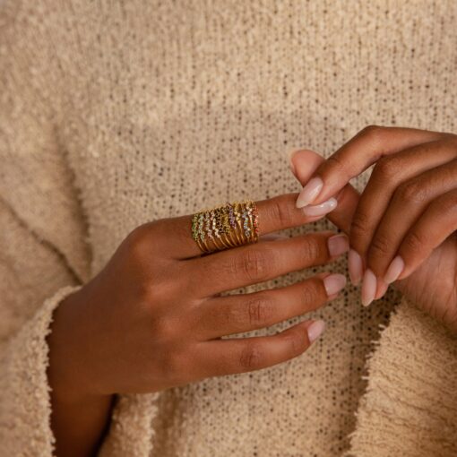 Petite Birthstone Cluster Ring A Cherished Keepsake for Your Loved One - Image 6