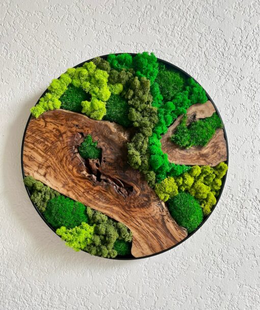 2ft 24? Preserved Moss Wall Art Circle Nature's Tranquility for Your Home and Office - Image 2
