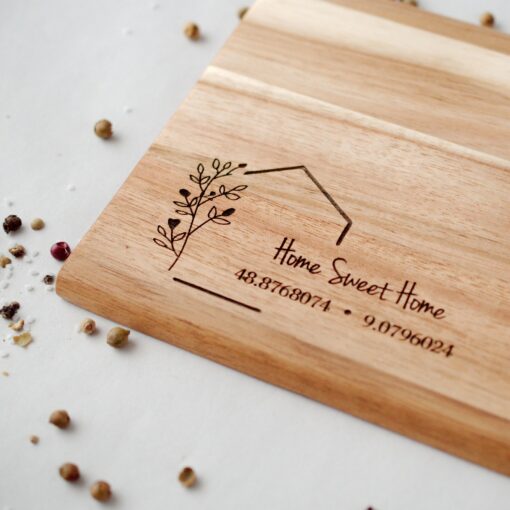 Personalized Cutting Board The Perfect Housewarming Gift with Custom Coordinates - Image 3