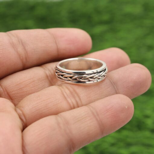 Sterling Silver Fidget Ring Anxiety Relief, Meditation, and Style - Image 2