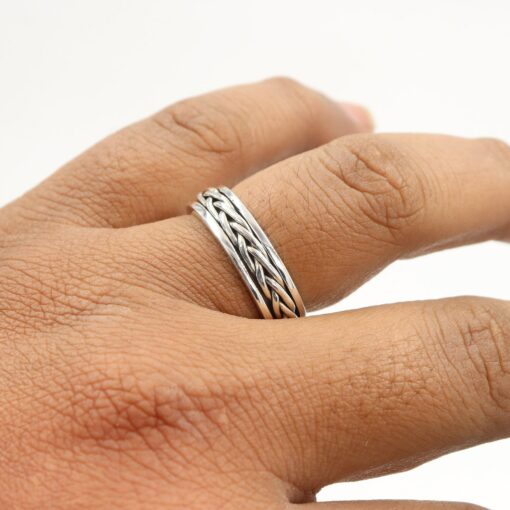 Sterling Silver Fidget Ring Anxiety Relief, Meditation, and Style - Image 4