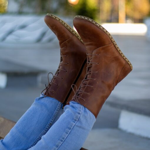 Grounding Brown Boots Experience the Earth's Energy with Every Step - Image 5