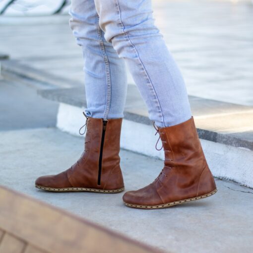 Grounding Brown Boots Experience the Earth's Energy with Every Step - Image 4