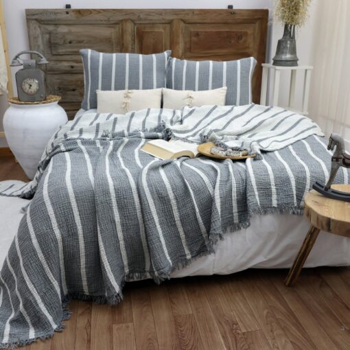 Bohemian Rhapsody Embrace Ethnic Charm with Our Muslin Blanket - Image 2