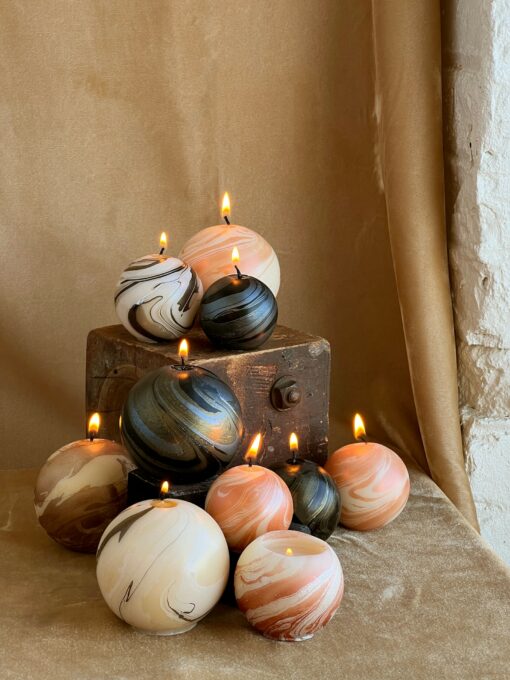 Celestial Glow Metallic Marble Sphere Candle - Image 3