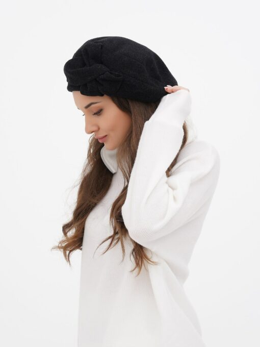 Chic Winter Wool Beret Elevate Your Style with French Elegance - Image 4